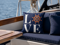 Bootkussen Love Blauw – 40x40 cm - 'Love'
