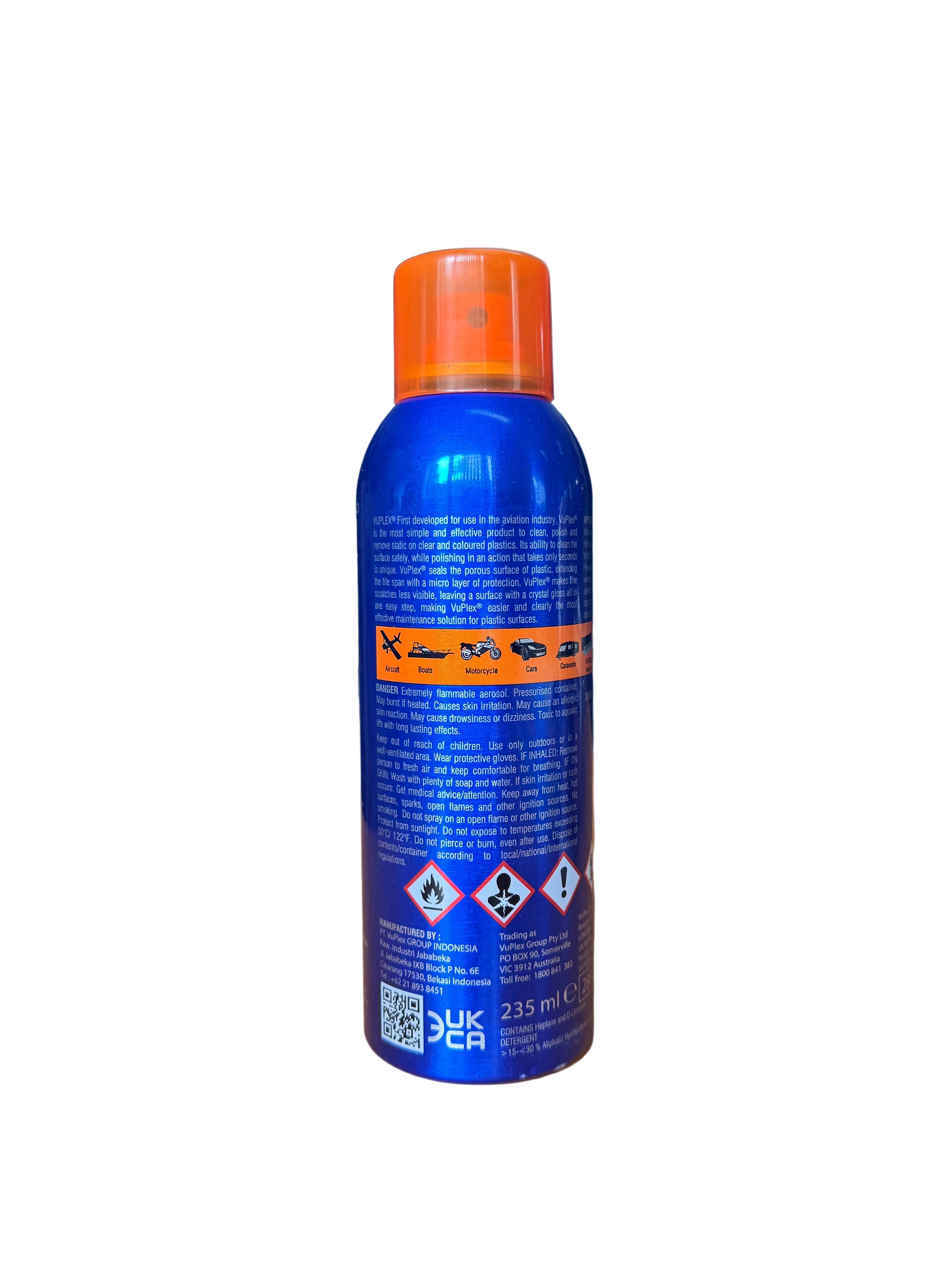 VuPlex Plastic Cleaner & Anti-Static Polish 235 ml – Reiniger en Polish voor Bootramen, Plexiglas & Kunststof