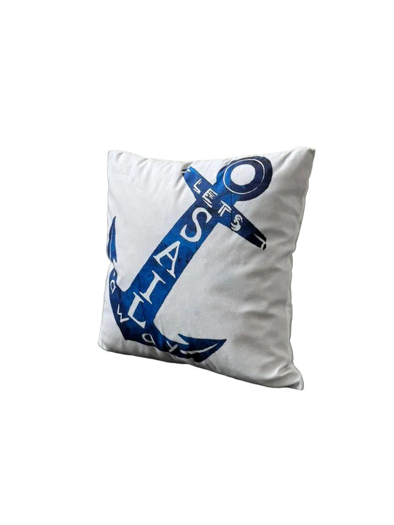 Bootkussen Anker Blauw – 40x40 cm - 'Lets Sail'