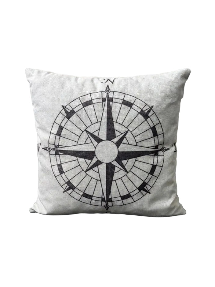 Bootkussen Kompas Wit – 40x40 cm - 'Compass'